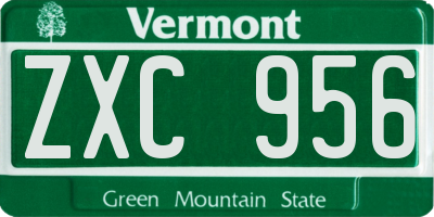 VT license plate ZXC956