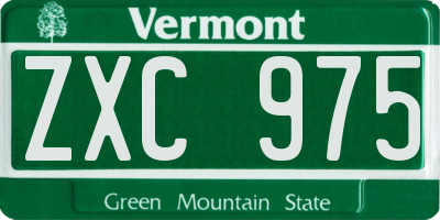 VT license plate ZXC975
