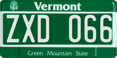 VT license plate ZXD066