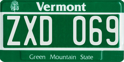 VT license plate ZXD069