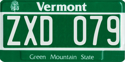 VT license plate ZXD079