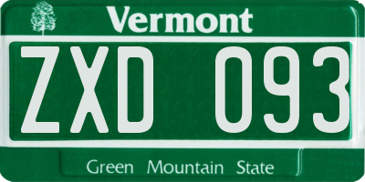 VT license plate ZXD093