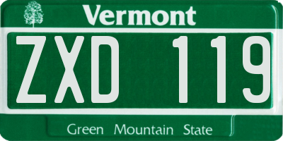 VT license plate ZXD119
