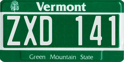VT license plate ZXD141