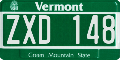VT license plate ZXD148