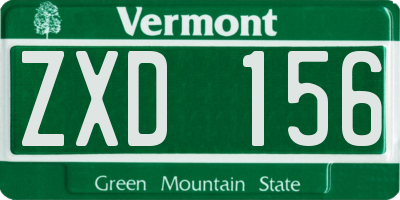VT license plate ZXD156