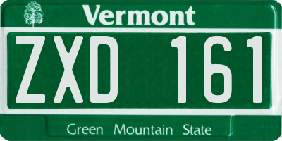 VT license plate ZXD161
