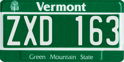 VT license plate ZXD163
