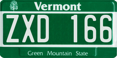 VT license plate ZXD166