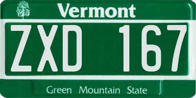 VT license plate ZXD167