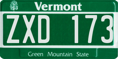 VT license plate ZXD173