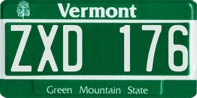 VT license plate ZXD176