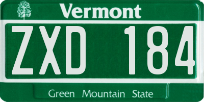 VT license plate ZXD184