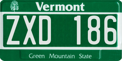 VT license plate ZXD186