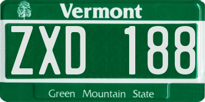 VT license plate ZXD188
