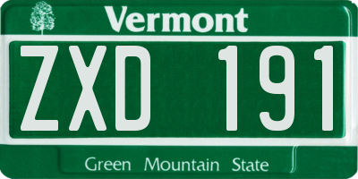 VT license plate ZXD191