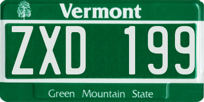 VT license plate ZXD199