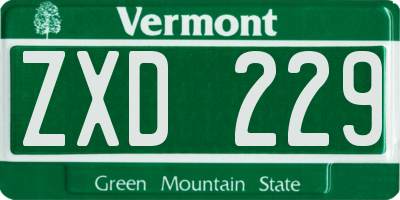 VT license plate ZXD229
