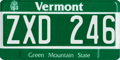 VT license plate ZXD246