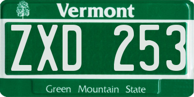 VT license plate ZXD253