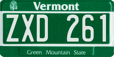 VT license plate ZXD261