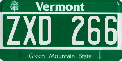VT license plate ZXD266
