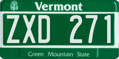 VT license plate ZXD271
