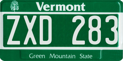 VT license plate ZXD283