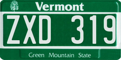 VT license plate ZXD319