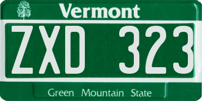 VT license plate ZXD323