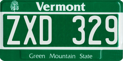 VT license plate ZXD329