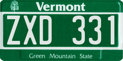 VT license plate ZXD331