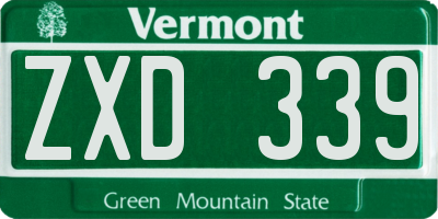 VT license plate ZXD339