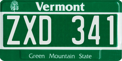 VT license plate ZXD341
