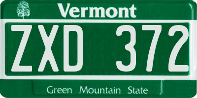 VT license plate ZXD372
