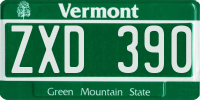 VT license plate ZXD390