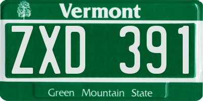 VT license plate ZXD391