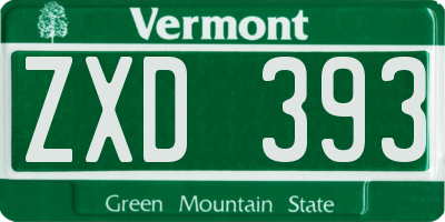 VT license plate ZXD393