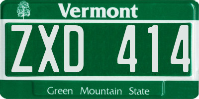 VT license plate ZXD414