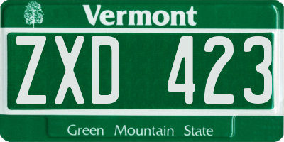 VT license plate ZXD423