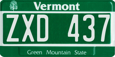 VT license plate ZXD437