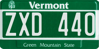 VT license plate ZXD440