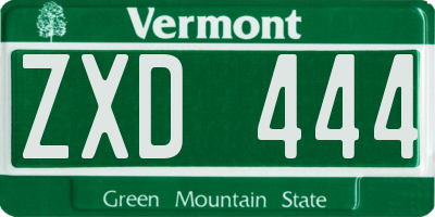 VT license plate ZXD444