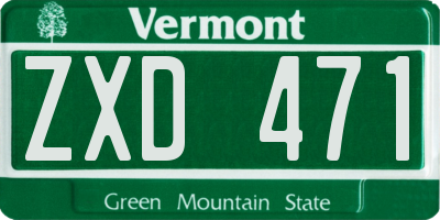 VT license plate ZXD471