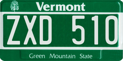 VT license plate ZXD510
