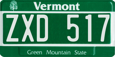 VT license plate ZXD517