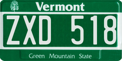 VT license plate ZXD518