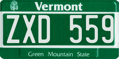 VT license plate ZXD559