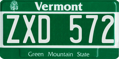 VT license plate ZXD572
