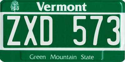 VT license plate ZXD573